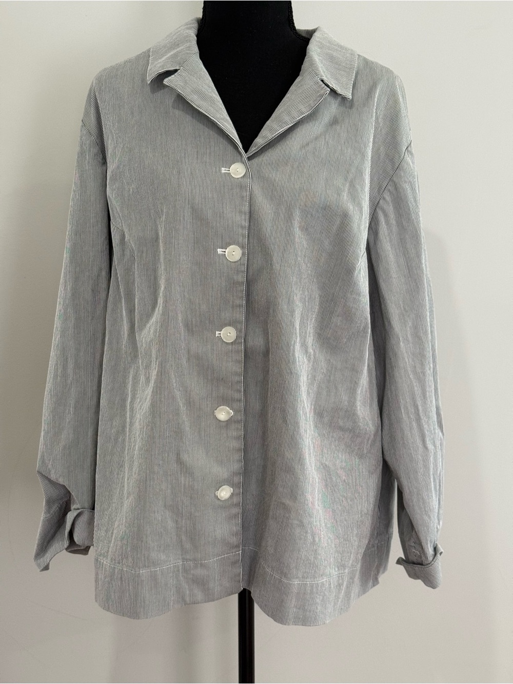 Pendleton 3X Light Gray Button-Front Women’s Top 533